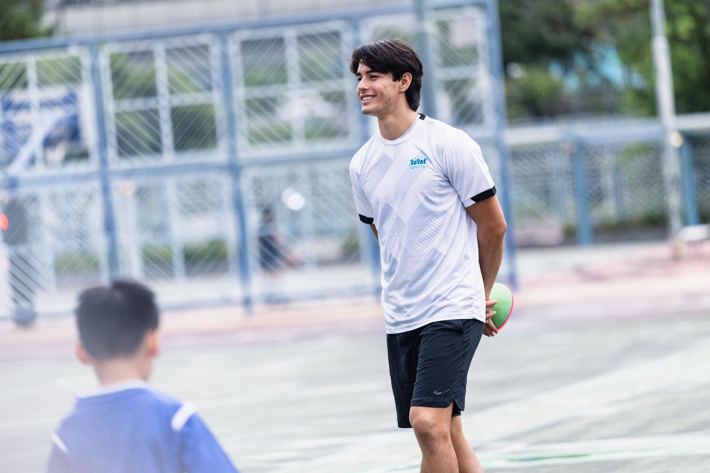 Student controlling the ball
